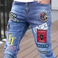 Jeans da uomo Fashion Street Jeans Hip-Hop pantaloni in Denim stile Punk maschile estate primavera