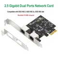 Adattatore di rete Gigabit 2.5GBase-T con 2 porte Scheda Ethernet PCIe da 2500 Mbps da 2,5 GB Scheda controller LAN RJ45