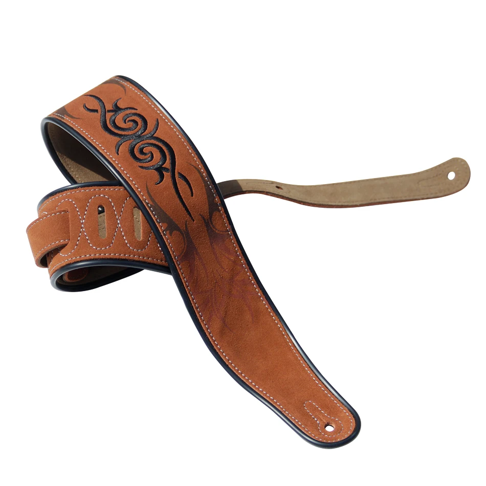 YUEKO Tracolla per chitarra morbida e durevole in pelle bovina regolabile Tracolla per basso elettrico acustico Cintura per chitarra Accessori per parti di chitarra