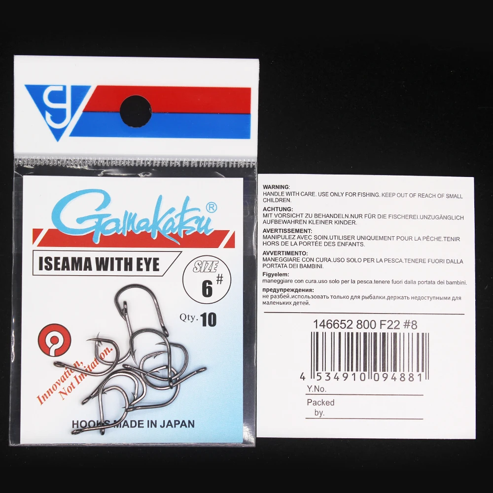 Gamakatsu 10 pz/lotto Iseama 1/0 #-14 # ami da pesca carpa gancio in acciaio ad alto tenore di carbonio mare Fishinhook accessori per la pesca a mosca attrezzatura