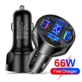 AIXXCO Caricabatteria da auto USB a 3 porte 12V Carica rapida 3.0 Accendisigari per auto veloce per Samsung Huawei Xiaomi Caricatore per iPhone QC 3.0