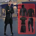 Set di abbigliamento sportivo a compressione da uomo palestra Running abbigliamento sportivo t-shirt