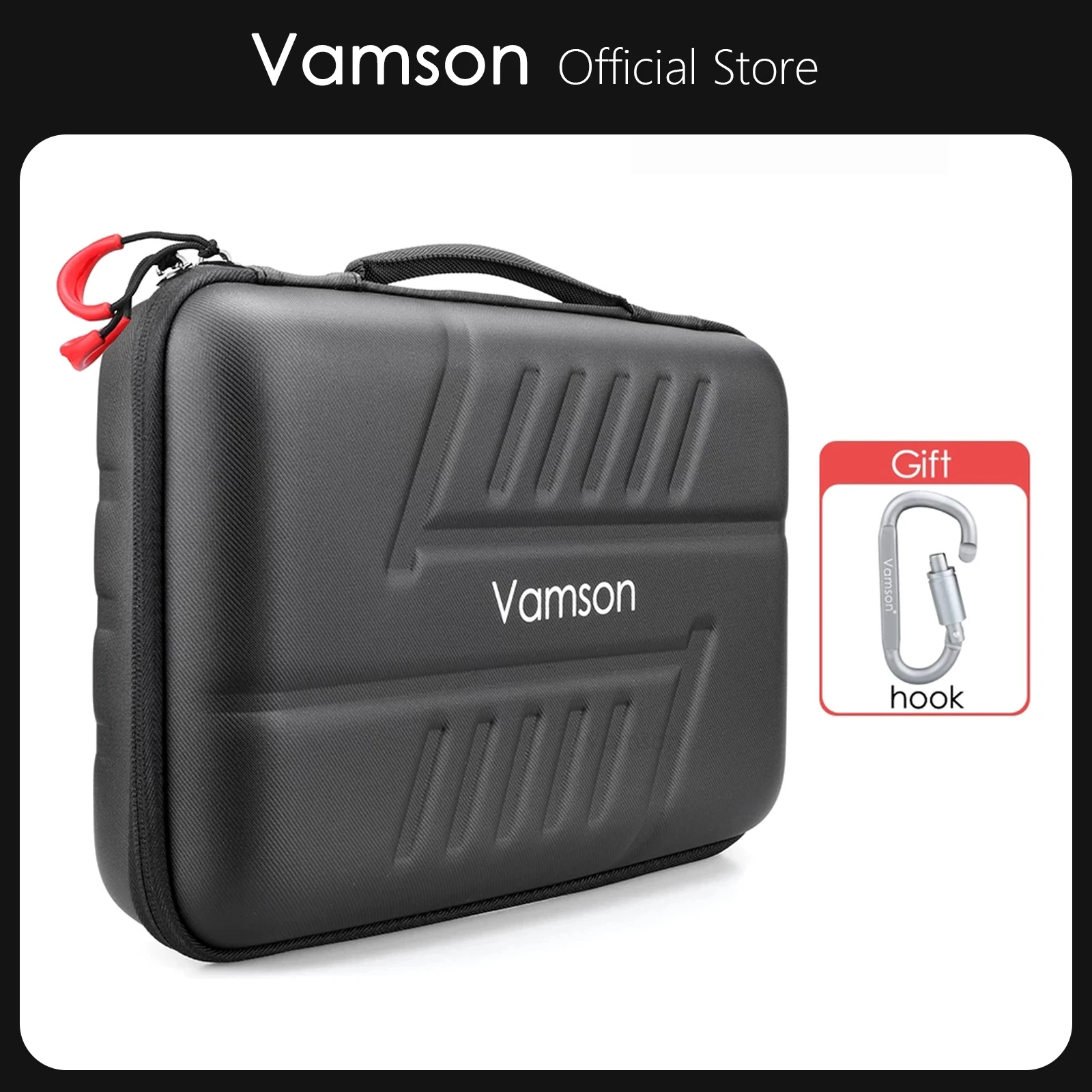 Vamson Custodia da trasporto impermeabile grande PU per Gopro Hero 11/10/9/8/7/6 per DJI OSMO Action Camera per insta360 x3/x2 Guscio rigido