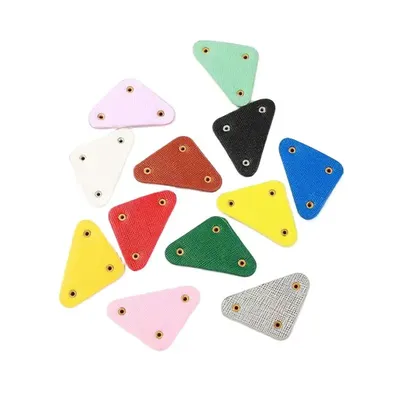 2 pezzi triangolo Pu etichetta in pelle abbigliamento scarpe cappelli borse ornamenti per capelli