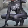 Donna ragazze Halloween nero Raimi spiderman Costume cosplay Venom Symbiote Suit Zentai body adulti