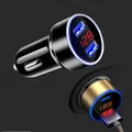 Caricabatteria da auto per accendisigari Smart Phone Adattatore USB Caricatore per telefono cellulare Dual USB Display digitale Voltmetro Ricarica rapida