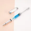 Qualità di lusso Yong Sheng 3013 Penna stilografica Riempimento sottovuoto Spin Trasparente EF/F Pennino Penna colorata per inchiostro a pressione negativa