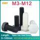 Viti a testa esagonale esterna in nylon nero/bianco Bulloni esagonali in plastica M3 M4 M5 M6 M8 M10 M12 per l'isolamento termico/elettricità
