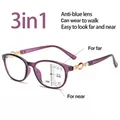 FG nuovi occhiali da lettura multifocali progressivi 3 in 1 per le donne occhiali Anti-blu facili da