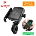 Deelife Supporto per telefono per moto per moto Specchio per moto Supporto per supporto mobile Caricatore USB Supporto per cellulare con ricarica wireless