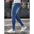 Y2k pantaloni Jeans maschili uomo tinta unita Multi tasche Denim vita media pantaloni classici