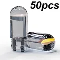 10/50pcs Più Nuovo W5W Led T10 Auto Luce COB LED di Vetro 6000K Bianco Auto Automobili Lampada targa