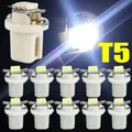 10 Pz T5 B8.5d HA CONDOTTO LA Luce Cruscotto Auto Luci di Velocità Lampadina Auto Interni Lampada