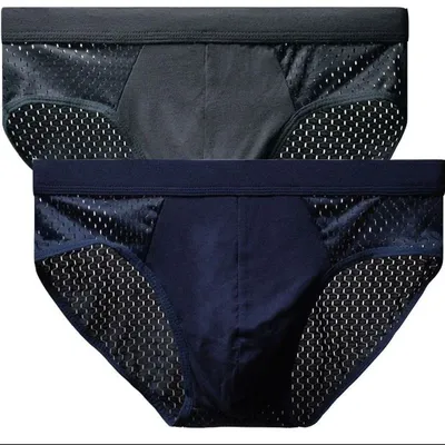 Slip intimo estivo da uomo in seta di ghiaccio intimo traspirante pantaloni intimo cavo