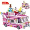 City Friends Ice Cream Truck Street View Dining Car Mini Building Blocks Food snack Shop Model