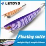 LETOYO Egi Sutte Floating Squid Jig 15g 115mm Sea Fishing Lure con filo di acciaio luminoso Squid