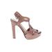 Gomax Heels: Pink Solid Shoes - Women's Size 7 - Open Toe