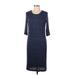 SOHO Apparel Ltd Casual Dress: Blue Dresses - Women's Size Large