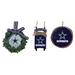 The Memory Company Dallas Cowboys Three-Pack Wreath, Sled & Circle Ornament Set