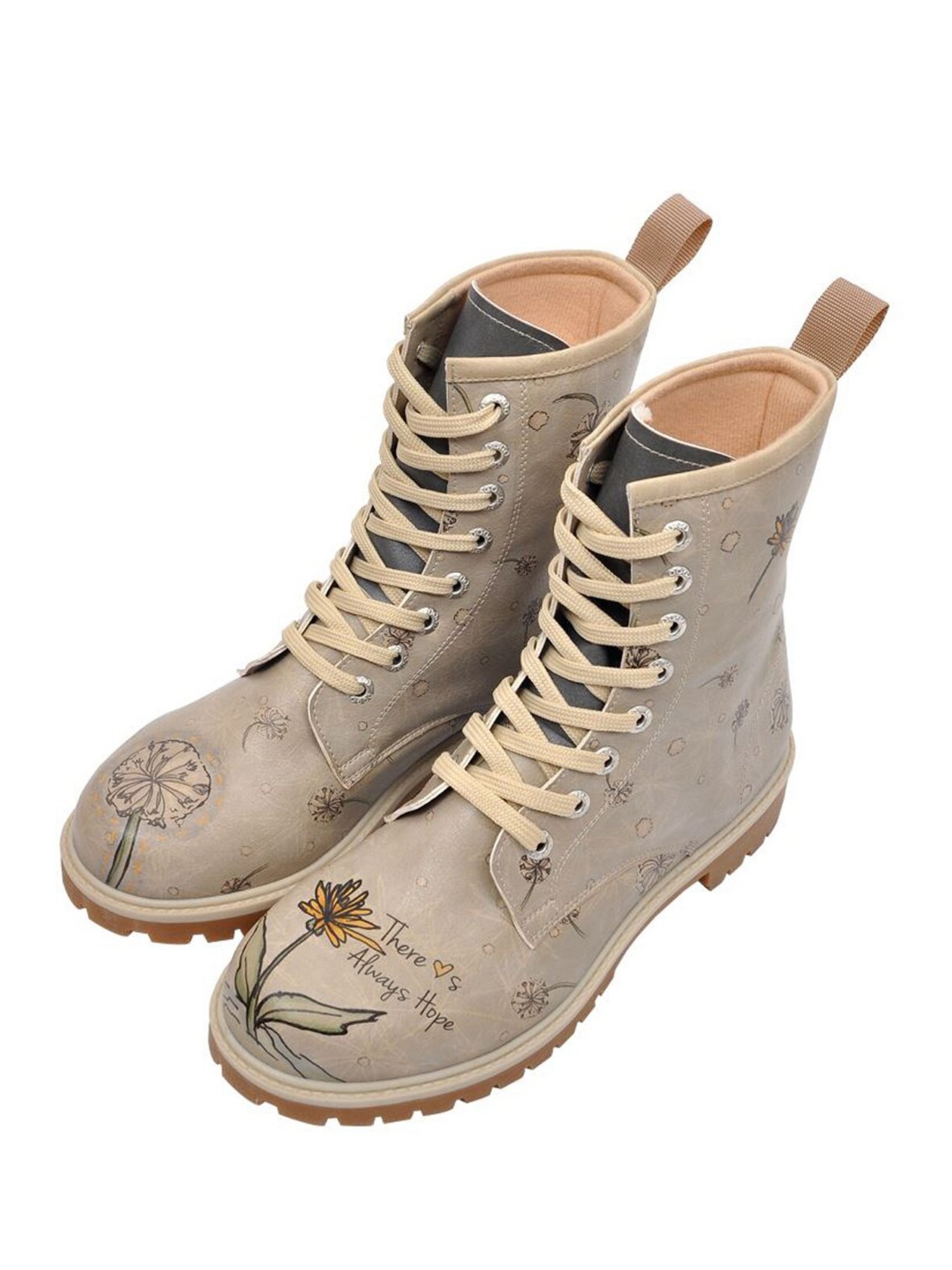 Schnürboots DOGO "Longe Boots Schnürstiefel It Wasn't Me Damen Stiefeletten", Damen, Gr. 40, Normalschaft, grau, Lederimitat, Schuhe, Handgefertigt