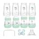 MAM Easy Start Anti-Colic Starter Set, mitwachsende Baby Erstausstattung mit Schnuller, Flaschen & Griffen, Baby Geschenk Set, ab Geburt, blau