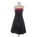 Urban Girl Nights Cocktail Dress - A-Line Strapless Sleeveless: Black Print Dresses - Women's Size 7