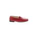 Tod's Flats: Loafers Chunky Heel Classic Red Solid Shoes - Women's Size 38.5 - Almond Toe