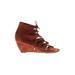 Sam Edelman Wedges: Brown Print Shoes - Women's Size 11 - Open Toe