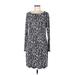 MICHAEL Michael Kors Casual Dress - Shift Scoop Neck Long sleeves: Black Dresses - Women's Size Medium