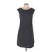 Ann Taylor LOFT Casual Dress - Shift Scoop Neck Short sleeves: Black Color Block Dresses - Women's Size Large Petite