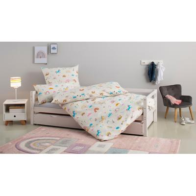 Kinderbettwäsche LÜTTENHÜTT "CUDDLEE", blau (einhorn), B/L: 135cm x 200cm, , Renforcé, B/L: 40cm x 80cm, Renforcu00e9, Obermaterial: 100% Baumwolle, Bettwäsche, in vielen Designs: Dino,Einhorn,Weltraum,Baustelle,Herz,Trecker,Safari Image