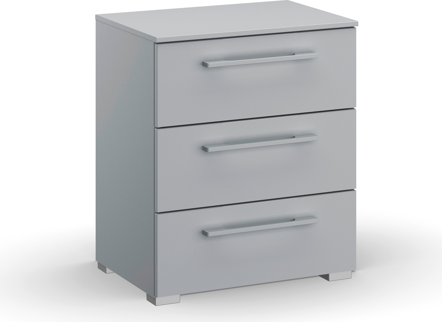 Nachtkommode RAUCH "Skat Pure", grau (seidengrau), B:40cm H:61cm T:42cm, Holzwerkstoff, Sideboards, mit 3 Schubladen in puristischem Design Image