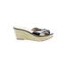 VC Signature by Vince Camuto Wedges: Slide Platform Bohemian Silver Solid Shoes - Women's Size 10 - Open Toe