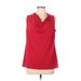 NY Collection Sleeveless Top Red Solid Cowl Neck Tops - Women's Size Large