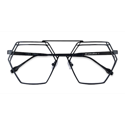 Female s geometric Black Metal Prescription eyeglasses - Eyebuydirect s Cyber