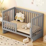 Convertible Crib for Toddler Bed, Full Size Bed with Changing, Gray