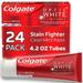 Colgate Optic White Stain Fighter Whitening Toothpaste Clean Mint Flavor Safely Removes Surface Stains Enamel-Safe for Daily Use Teeth Whitening Toothpaste with Fluoride 4.2 Oz Tube (Pack of 24)
