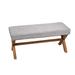 HomeView Design 40.2" L Gray Fir Wood/MDF/Sponge/Fabric Upholstered Bench, Indoor Bench for Hallway, Entryway Furniture
