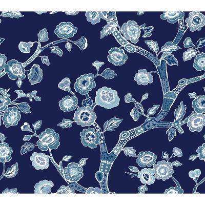 Madcap Cottage Navy Blue Temple Garden Peel and Stick Wallpaper