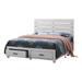 Ach Wood King Storage Bed with 2 Drawers, Plank Style Headboard, White