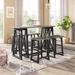 Rustic 5-Piece Grey Dining Sets with 4 Stools and Table, Wood Console Table Set Dining Table Bar Table for Small Places