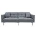 Adjustable Linen Upholstered Loveseat Sofa, Convertible Folding Tufted Futon Sofa Bed for Compact Living Space, Apartment, Dorm.
