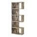 Distressed Wooden Open Bookcase, Brown - 70.75 H x 11.5 W x 24.75 L
