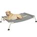 Veehoo Curved Cooling Elevated Dog Bed White Frame Chewproof Raised Dog Cot X Large Grey