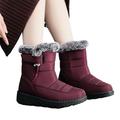 Pudcoco Women Snow Boots Soft Non-Slip Winter Snow Boots Warm Waterproof Fur Lined Boots for Outdoor