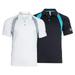 Fila Men`s Backspin Short Sleeve Tennis Polo ( LARGE Black/Ocean )