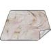 Coolnut Rose Gold Marble Large Picnic & Outdoor Beach Blanket Waterproof Foldable Sandproof 3-Layer Picnic Mat for Camping Hiking Travel Park Concerts 78 x78