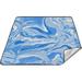 Coolnut Tie Dye Blue Large Picnic & Outdoor Beach Blanket Waterproof Foldable Sandproof 3-Layer Picnic Mat for Camping Hiking Travel Park Concerts 78 x78