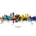 San Diego California Skyline Poster Print - Michael Tompsett (24 x 18)