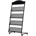 KEERDAO Floor-Standing Magazine Rack Information Rack Storage Rack Newspaper Rack Display Rack Manual Book Rack Single Page Simple Iron (Black)